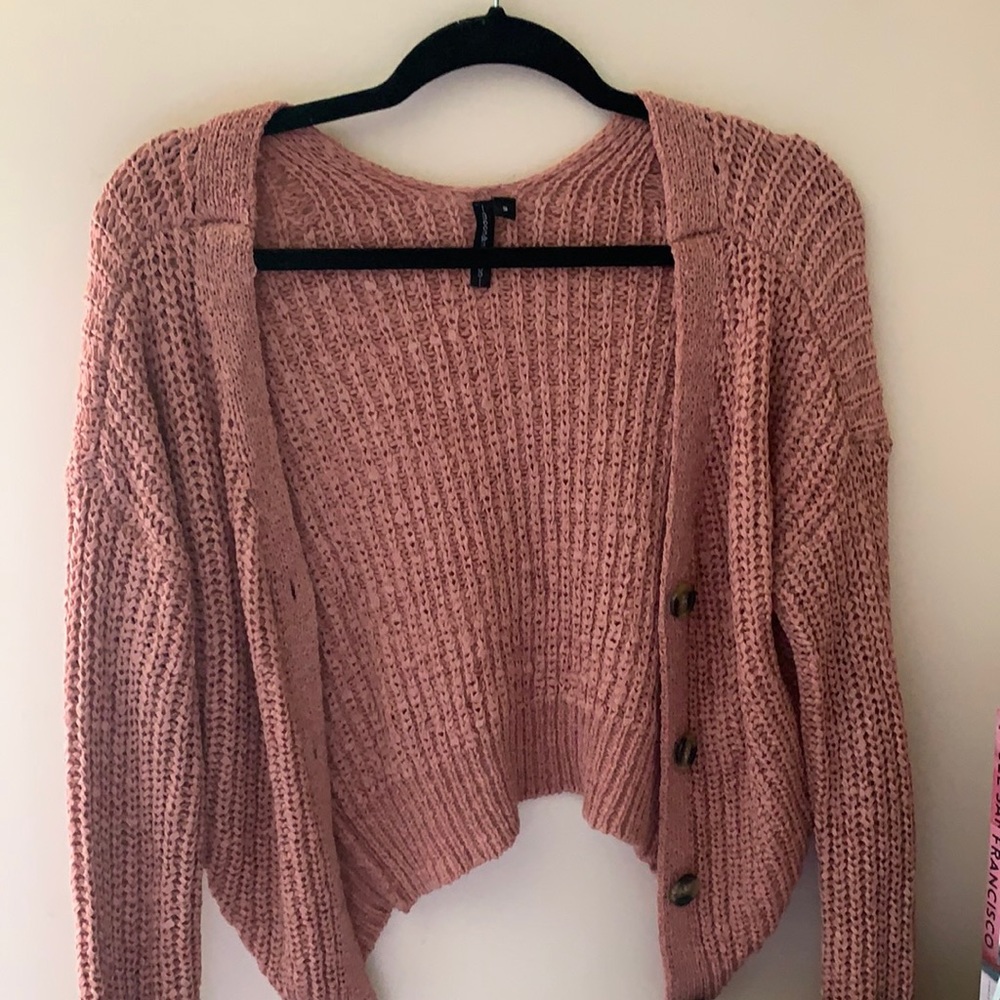 Mauve button down cardigan